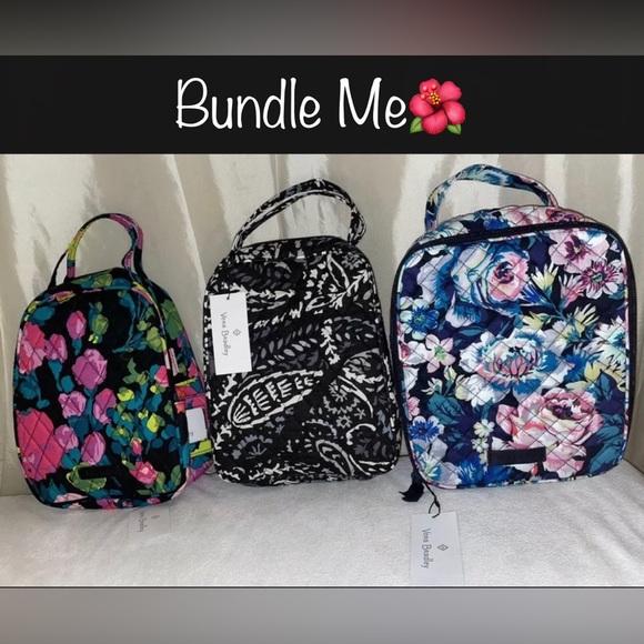 NEW Vera Bradley Quilted Insulated Lunch Bunch Zip Bag in Garden Grove🌷🌸💙 - Picture 8 of 8